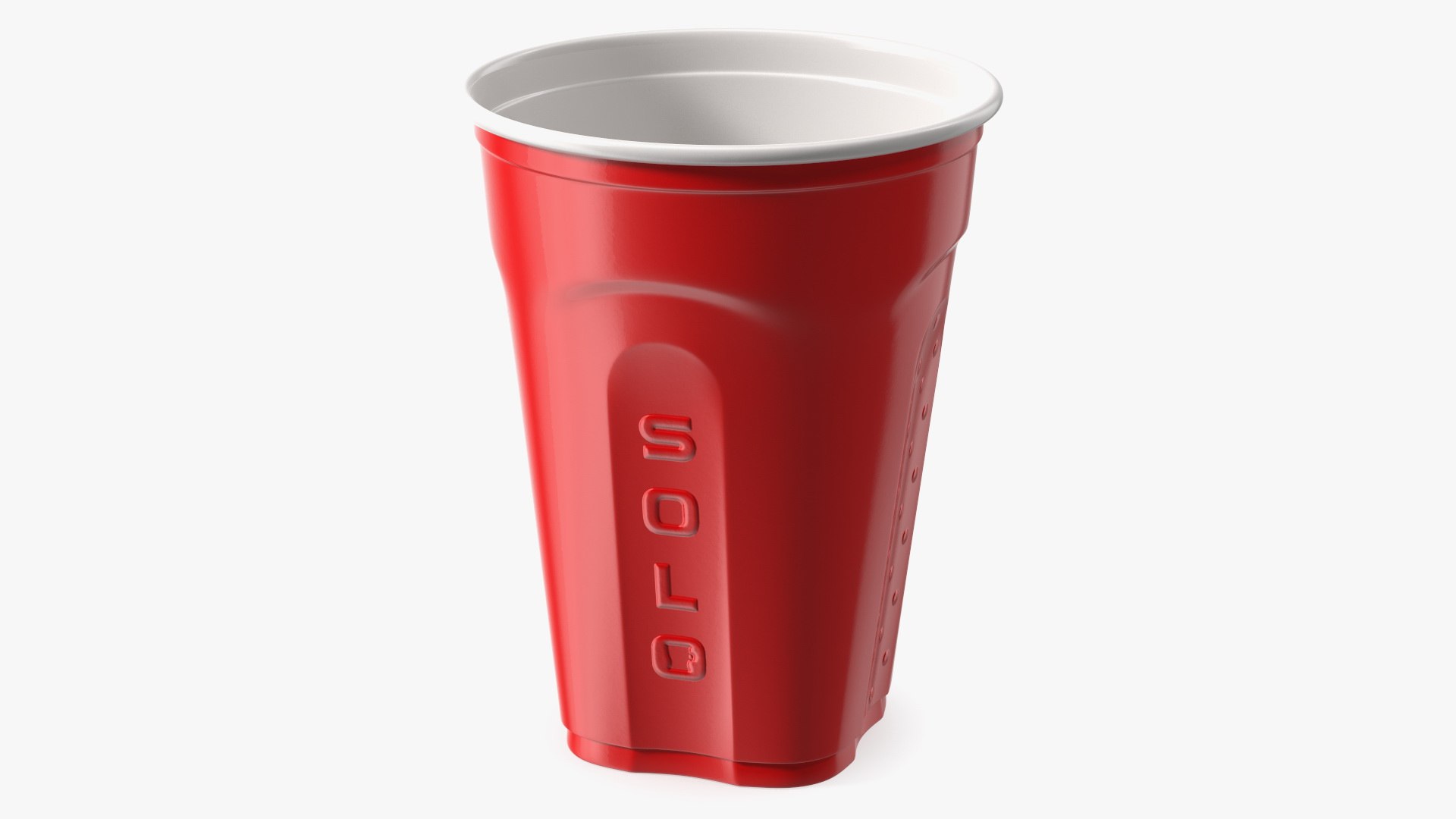 Solo Squared Plastic Cup Red 3D model preview