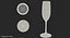 tall flute glass 3D