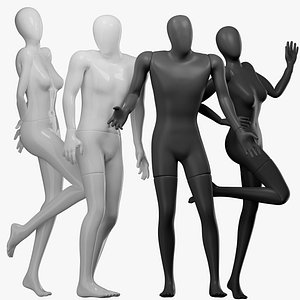 3D model Rigged Male and Female Mannequins