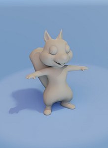 Cartoon Squirrel Rigged Base Mesh 3D Model
