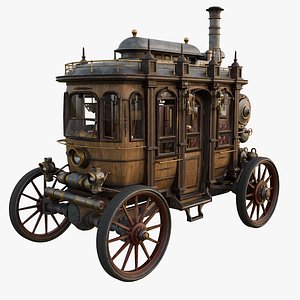 Steampunk Carriage Vehicle 3D model