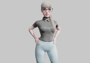 Pretty Beautiful woman V24134 3D model