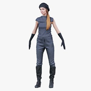 Futuristic Woman Standard Pose Remastered