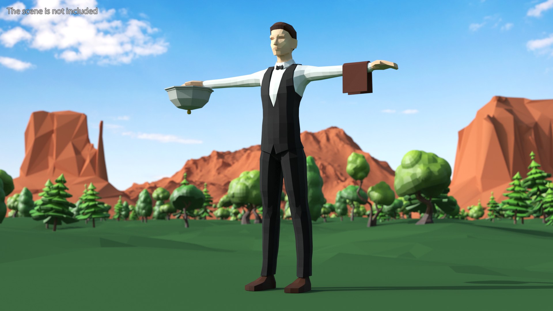 3D Waiter Low Poly Rigged - TurboSquid 2183367