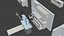 Colección de modelos 3D de electrodomésticos de cocina para visualización arquitectónica.