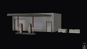 Gas station low poly