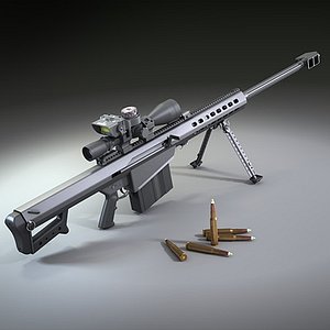 barrett m107 rifle 3d max