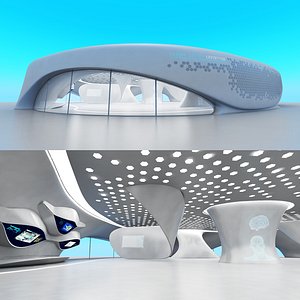Futuristic Exbition Exterior and Interior