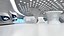 Futuristische Ausstellung Exterieur und Interieur