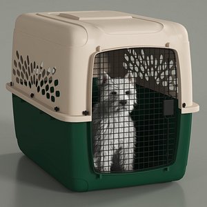 West Highland White Terrier in Pet Carrier Fur for Cinema 4D