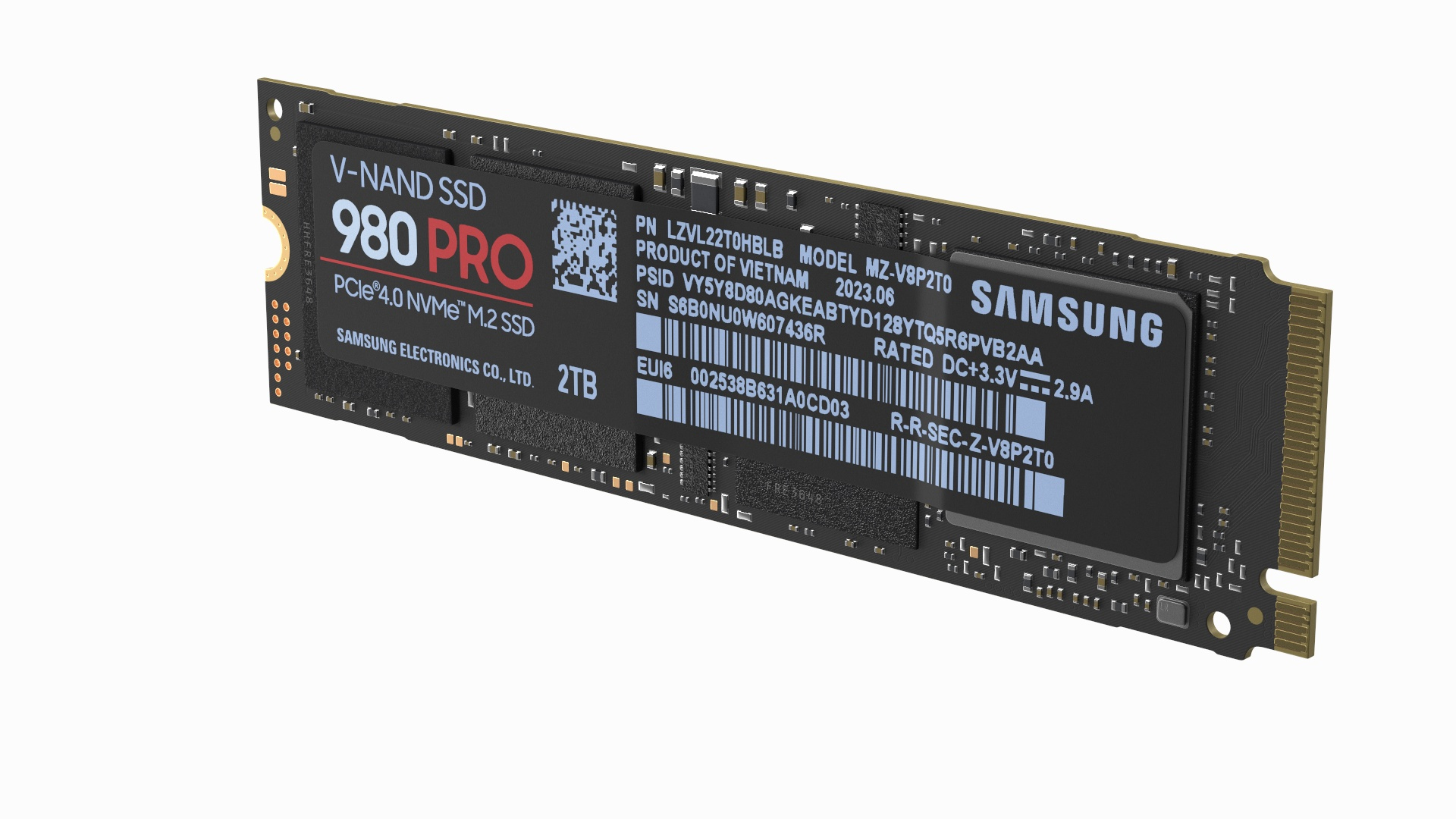 M2 NVMe SSD Samsung 980 Pro 2 TB 3D model https://p.turbosquid.com/ts-thumb/po/afUbAq/7E/m2_nvme_ssd_samsung_980_pro_2_tb_360/jpg/1698540989/1920x1080/turn_fit_q99/be79427e2a4ee0fe6b6a5d48cf5f3a84203cec02/m2_nvme_ssd_samsung_980_pro_2_tb_360-1.jpg