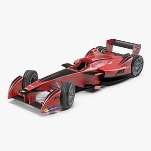 Formula E Race Car ABT Rigged 3D Model