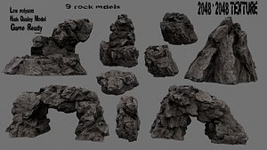 rock cave mountain 3D model