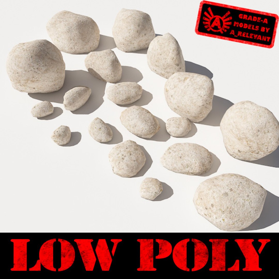 Lot Rocks Stones - 3d Model