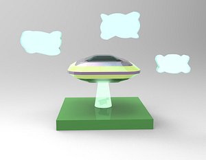 UFO takes the cow 3D model