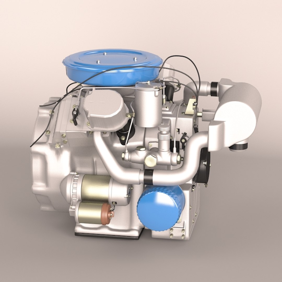 3d Model Old Diesel Engine