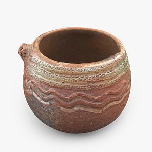 3D ancient saudi pottery pitcher
