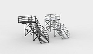 3D industrial Stairs 3D model