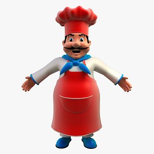 chef cartoon character 3d model