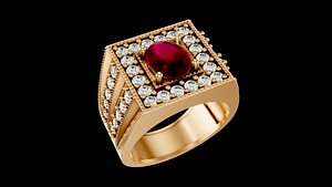 man luxury iconic  ring 3D model