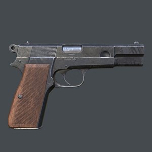 Lowpoly Browning Hi-Power Pistol