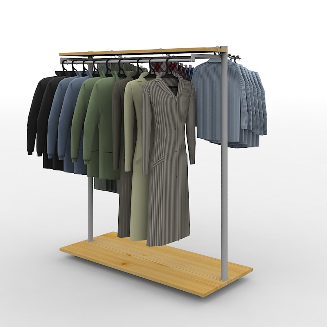 Retail Clothing Rack V1 3d Model