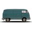 Volkswagen Type 2 Panel Van Rigged Blue Modèle 3D