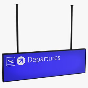 3D airport departure sign