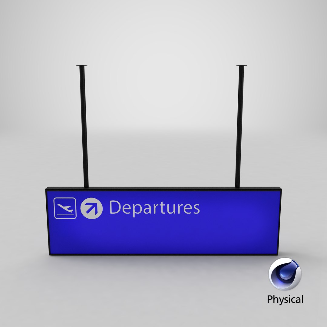 3D Airport Departure Sign - TurboSquid 1274824