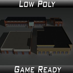 factory building set 3D model