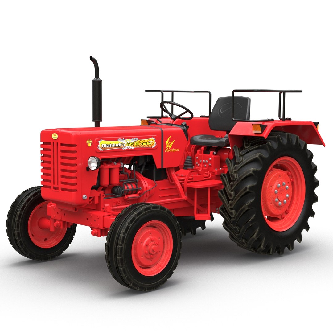 Tractor Mahindra 395 DI Rigged 3D Model 3D model preview