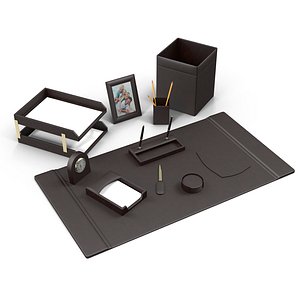 3d model leather desk set