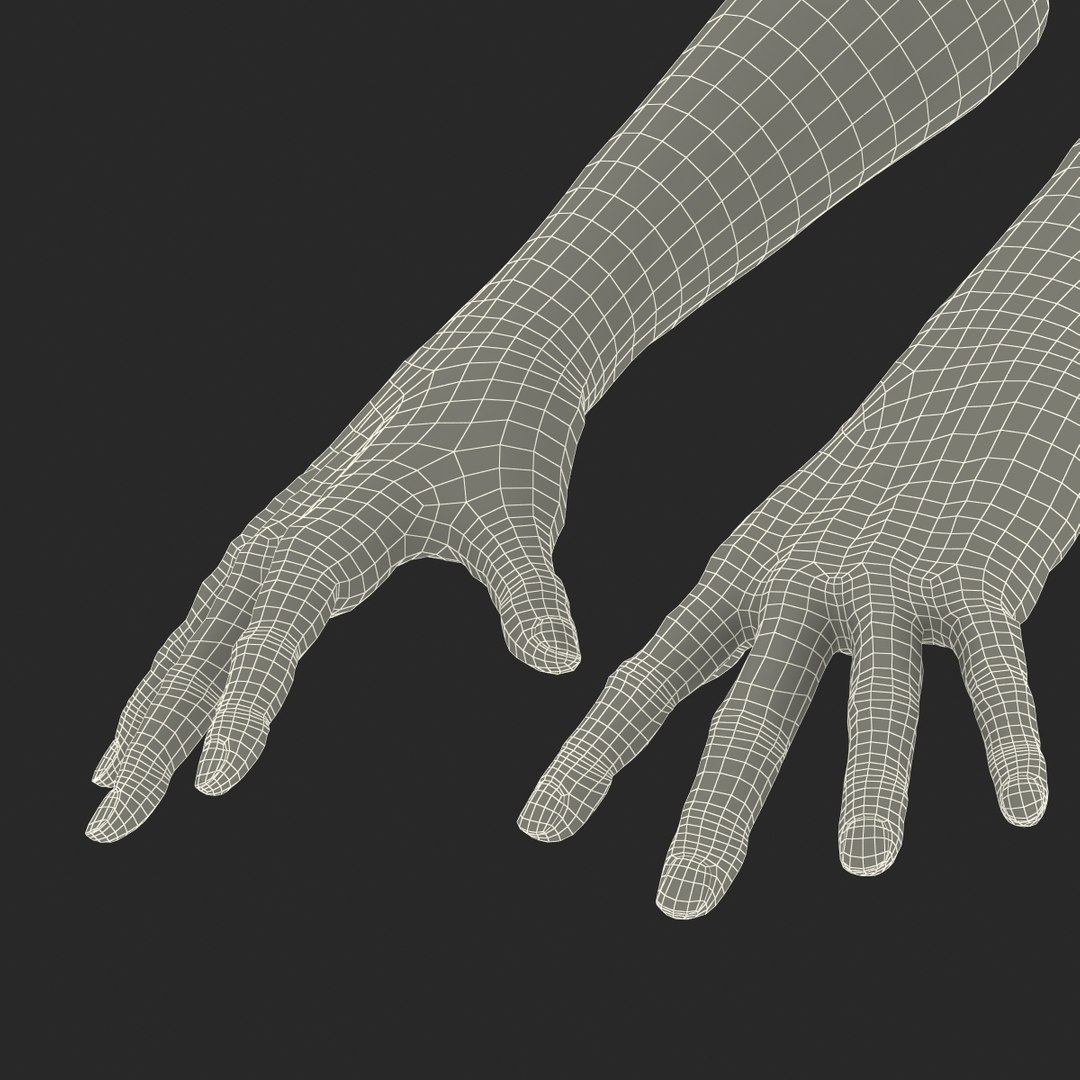 3d model old man hands pose