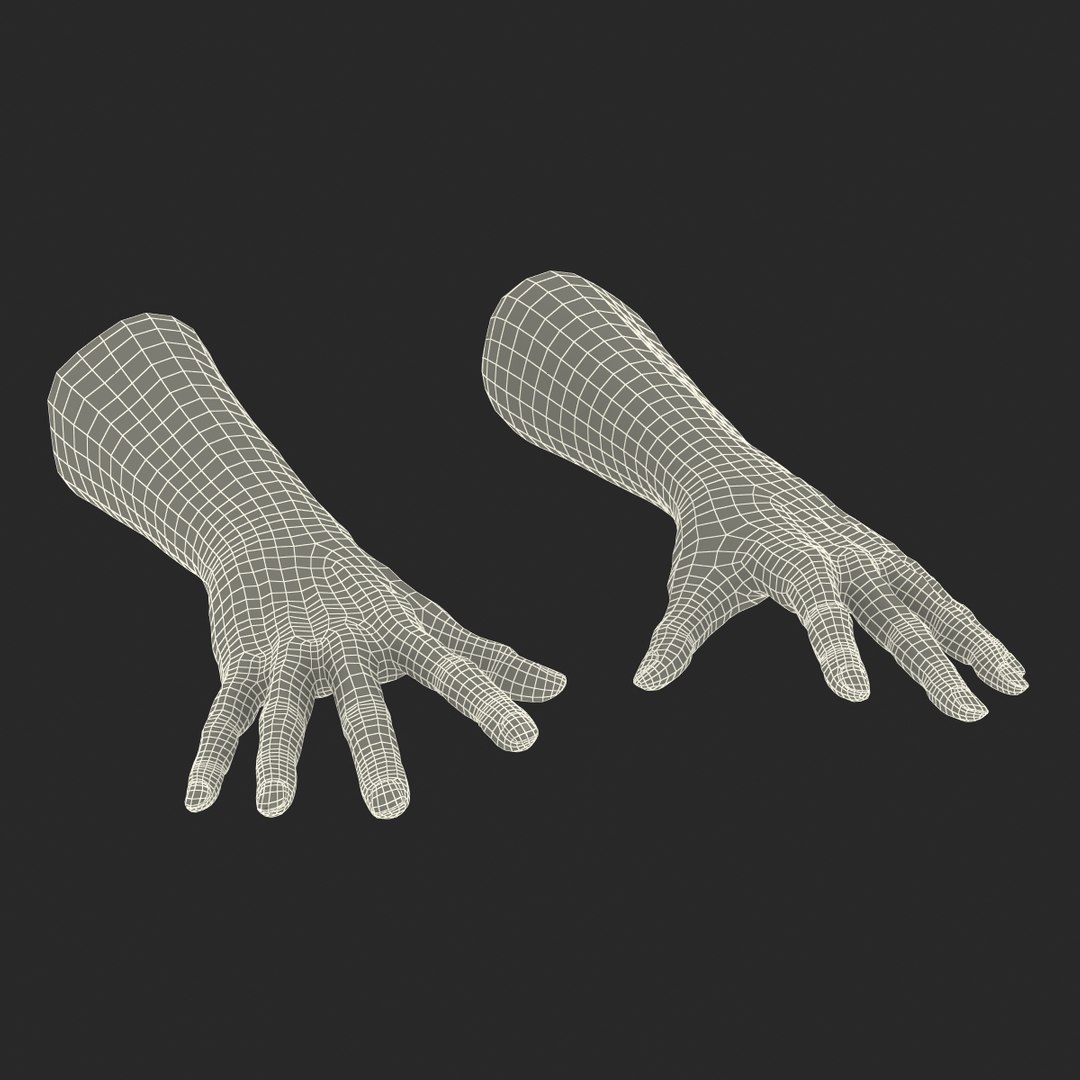 3d model old man hands pose