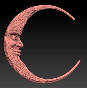 3d smile cartoon luna moon