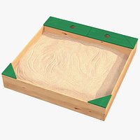 Wood Sandpit with Storage Box