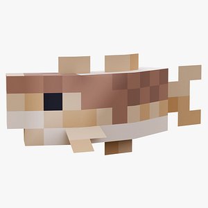 Minecraft Cod Fish Rigged 3D Model Game Ready 4K PBR