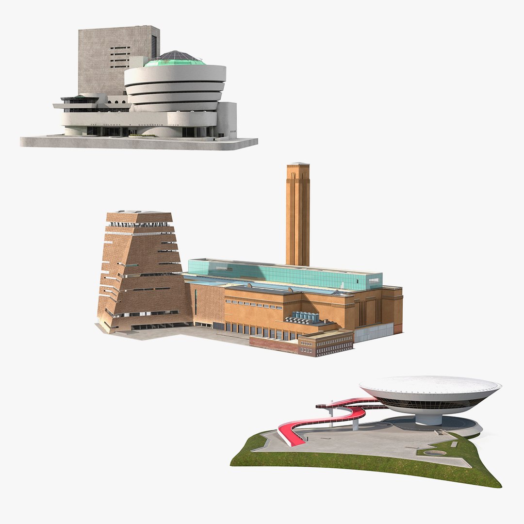 Modern Art Galleries Collection 3D model preview