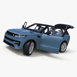 Range Rover Sport SUV Blue Rigged for Maya model