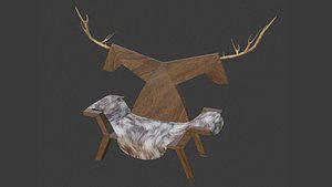 3D Deer Barbarian Throne