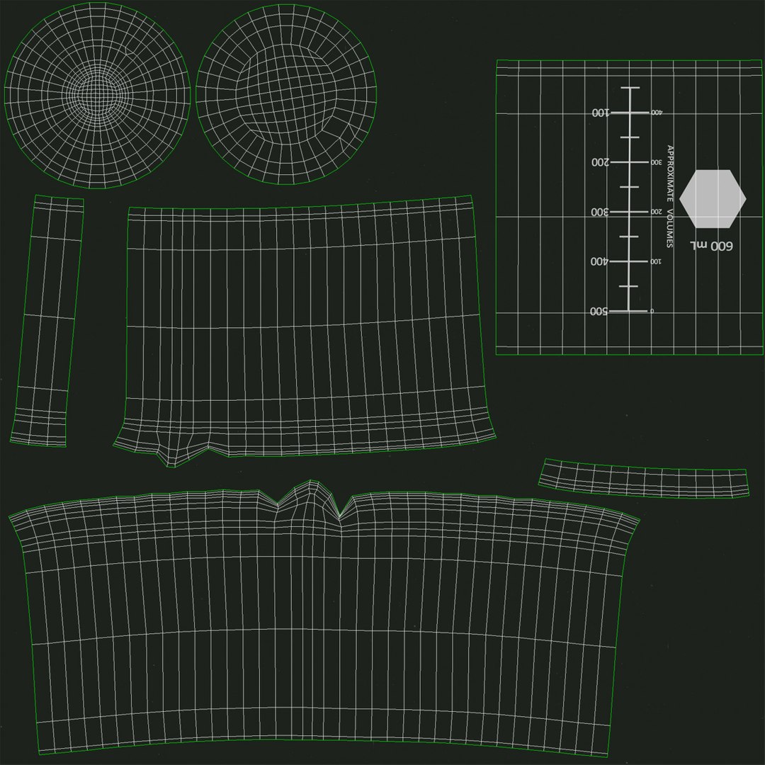 3d 600 Ml Beaker Model