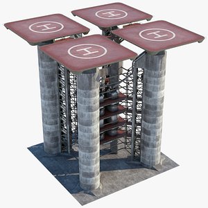 3D sci-fi helipad