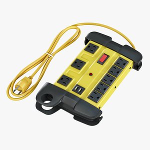 3D Power Strip with USB model