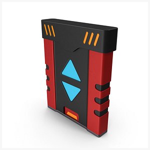 3D SciFi Access Key Cartridge Red V8 PBR model