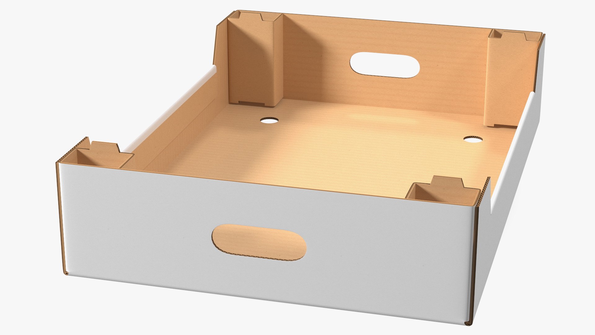Corrugated Tray Box for Vegetables And Fruits 3D model preview