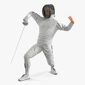 Fencer Defence Pose 3D Model