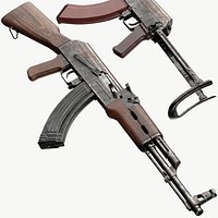 AK-47  AKS Kalashnikov Assault Rifles Game Ready