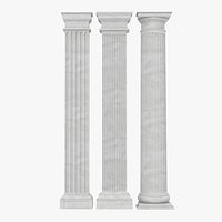 Pilasters Doric Greco Roman 3D Models Set