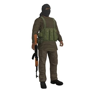 rigged taliban 3d model