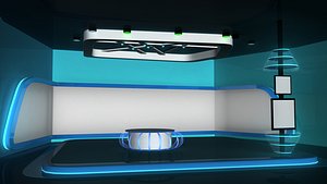 news room studio 3d model